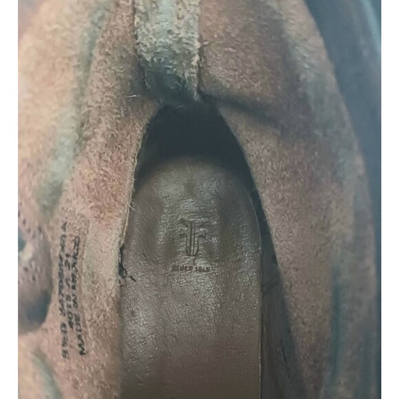 FRYE Veronica Ankle Bootie Dk Brown Distressed Leather Moto Buckle Strap 8.5 - Picture 11 of 14